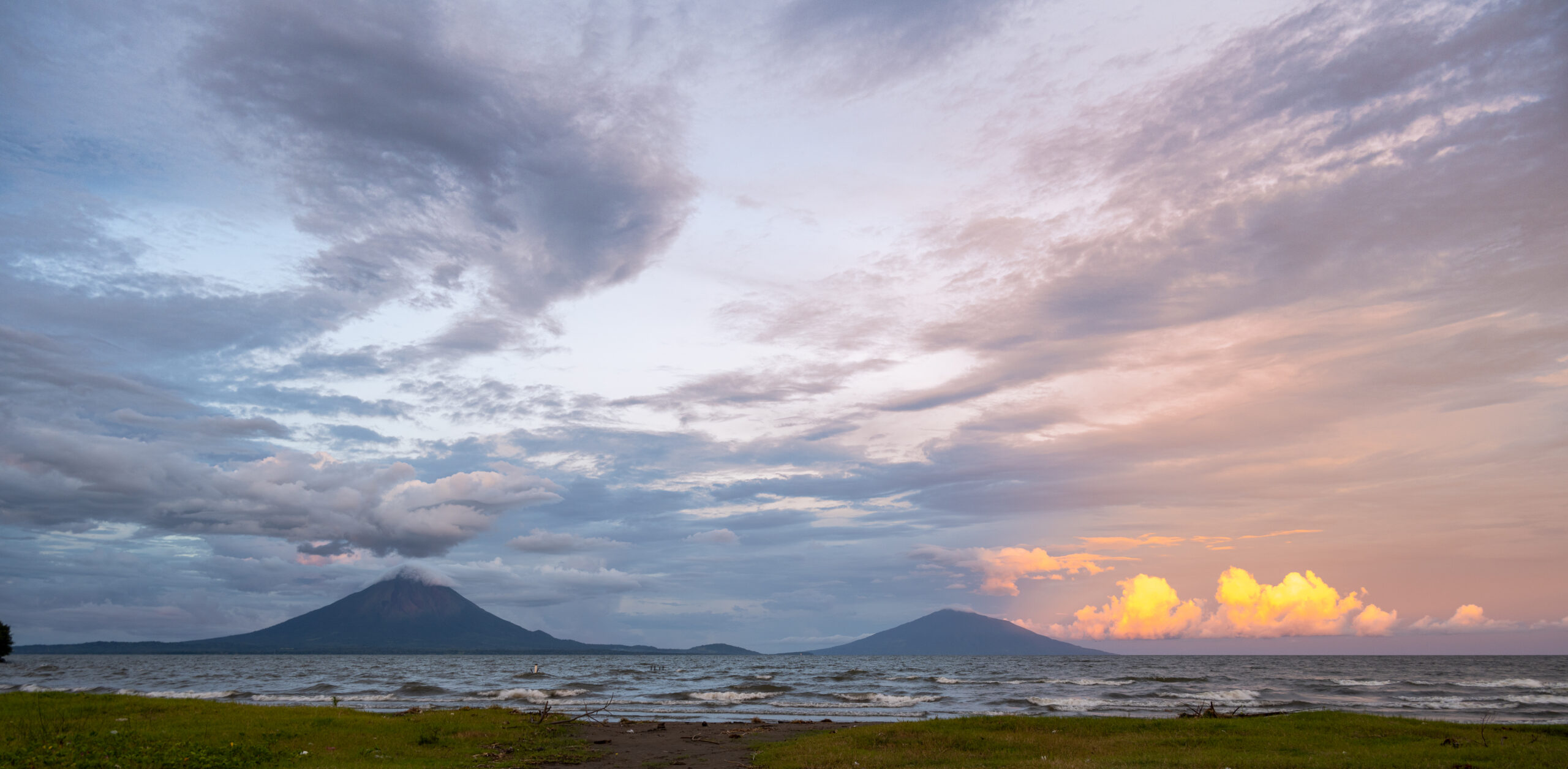 Ometepe Island volcanoes across Lake Nicaragua near San Jorge ferry